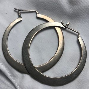 Brushed Metal Hoops 1 5/8” Diameter